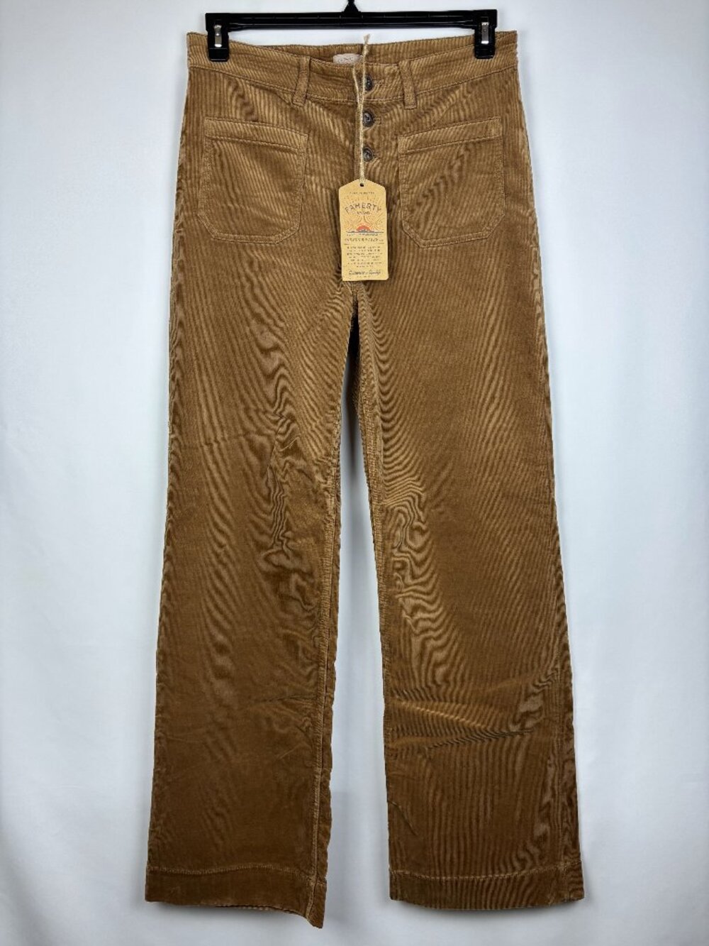 30 Faherty Stretch Terry Corduroy Patch Pocket Pants Straight Leg Organic Cotton